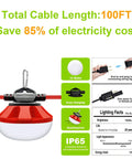 Boss Grade LED Construction String Lights 100W 10000 Lumens 100Ft Length Heavy Duty with climbing hook and electrical features