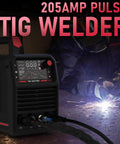 205A TIG Welder With Pulse And Large LED Display, Three In One Stick DC TIG Pulse TIG Welding Machine, Dual Voltage 110V And 220V