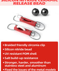 Two red zirconia outrigger release clips for trolling fishing with adjustable 1–60 lb tension