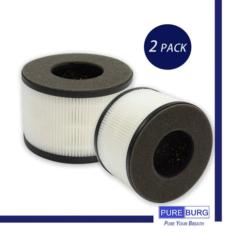 Replacement Filters For PARTU And Slevoo BS-03 Air Purifier 2-Pack H13 True HEPA 3-Stage Filtration With Activated Carbon