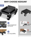Heavy Duty 2000 Lbs Furniture Dolly Set Of 4 With Ball Bearing Casters for Appliances, shown with anti-slip baffles and steel panel