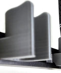 Close-up of golf club grips in soft-contact holders on a Golf Club Wall Mount Rack For Garage And Golf Room, Organizes 17 Clubs On 36 Inch Aluminum Display.