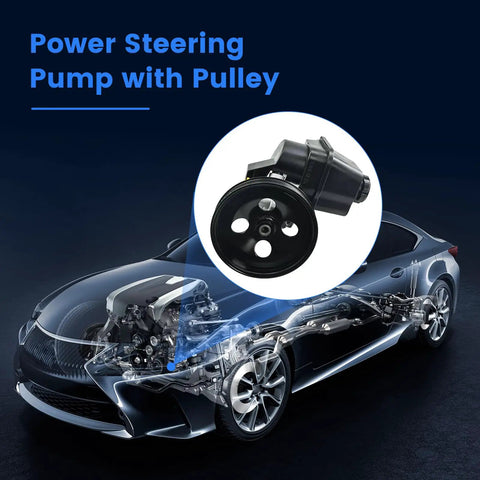 Power Steering Pump With Pulley Replacement Fit For 2004-2007 Buick Rainier, 2002-2009 Chevy Trailblazer, 2002-2009 GMC Envoy, 2002-2004 Oldsmobile Bravada, 2005-2009 Saab, 2007-2008 Isuzu Ascender Beefed Up Auto Replacement