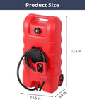60L Portable Fuel Caddy On Wheels With 10 Ft Delivery Hose And Siphon Pump Heavy Duty Poly Gas Can For Gasoline And Diesel Ideal For Cars Lawn Mowers ATVs Boats Easy Pour Leak Proof Storage