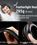 Studio Monitor Headphones For Recording With 50mm Drivers, lightweight design, soft filler headband, durable protein skin.