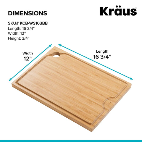 Solid Bamboo Cutting Board For Workstation Sinks Over The Sink Prep Board dimensions 16 3/4 x 12 inches with hole