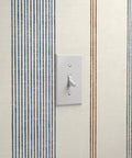 Fresh Printed Modern Striped Vinyl Wallcovering Featuring Subtle Leather Texture Ultra Durable Pastable Wallcover; light switch on wall.