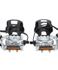 Non Slip Bicycle Pedals With Half Inch Spindle Platform Toe Clips And Adjustable Foot Straps Aluminum Alloy for Cycling