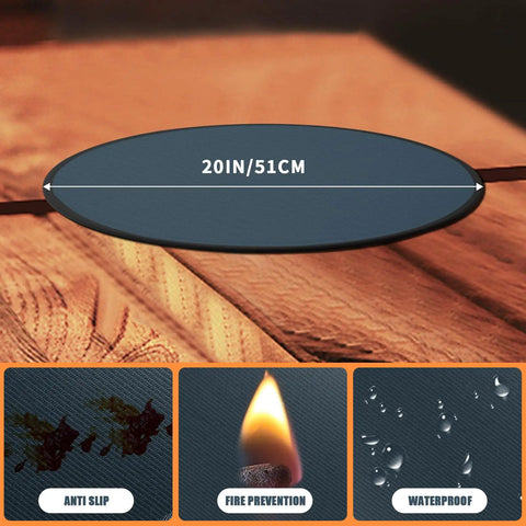 20 Inch Fire Pit Mat For Tabletop Grills And Stoves Triple Layer Fireproof Heat Resistant Under Grill Pad Waterproof