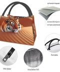 Tigers In The Desert Insulated Lunch Bag With Soft Cooler Tote, tiger design, premium polyester material, for work and camping.