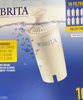 Pour-Through Pitcher Replacement Filters Pack Of 10 White That Reduces Copper Mercury Cadmium And Chlorine Taste Odor box