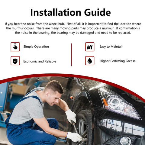 Mechanic installing Front Wheel Hub Bearing Assembly Compatible With Chevrolet Trailblazer 2002 2009 SSR 2003 2006 GMC Envoy