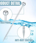 14 Inch Stainless Steel Soil Sampler Probe For Lawn Garden Farm Deep Soil Sampling Heavy Duty Probe With Moisture Meter Compatibility Probing Tool For Underground Soil Testing Septic Tank Locating And Analysis showing rustproof features and anti-rust coating