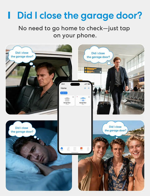 Smart Garage Door Opener Remote for HomeKit Alexa Google Assistant and SmartThings No Hub Needed with Real Time Alerts app view