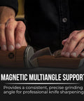 Rolling Knife Sharpener Kit With Diamond Stone And Magnetic Angle Guides For Kitchen Knives Easy To Use Sharpening Tool