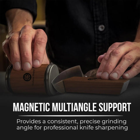 Rolling Knife Sharpener Kit With Diamond Stone And Magnetic Angle Guides For Kitchen Knives Easy To Use Sharpening Tool
