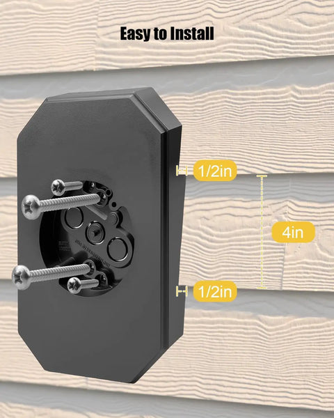 Three Pack Vinyl Siding Mounting Blocks For Half Inch Lap And Four Inch Siding, Model 8141DBL, High Temperature Corrosion Resistant, Flat Waterproof Mounting Surface For Outdoor Lights, Cameras, And More on 1/2in and 4in siding