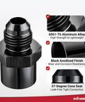6AN To M16x1.5 Return Fuel Line Adapter And Power Steering Hose End Connector Aluminum For Vortec 87 98 Chevy Truck 6061 T6 Black Anodized High Strength Build And O Ring Compatible Seal, black anodized aluminum fitting