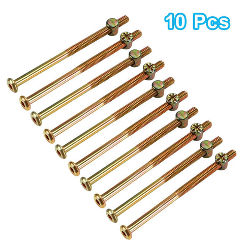M6 Flat Head Hex Socket Screws 80Mm Pack Of 10 Go-To Galvanized Carbon Steel Bed Hardware for cribs, round head fasteners