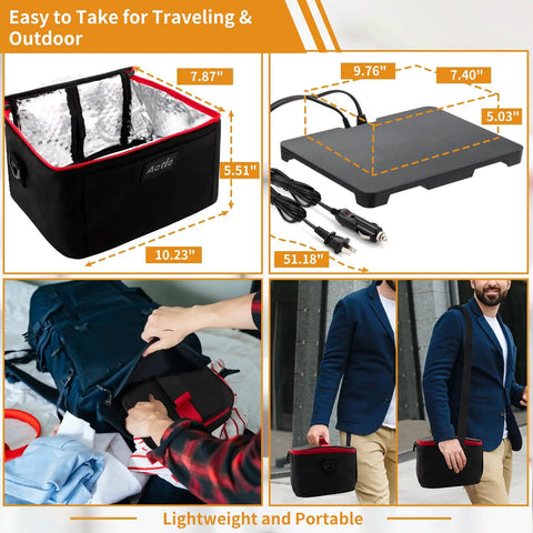 Portable Oven Lunch Box Heats Meals On The Go 12V 24V 110V 3 In 1 Car Food Warmer Cook Reheat and Keep Meals Warm for Car Truck Travel