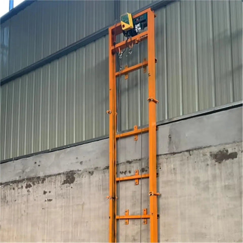 Heavy Duty Manual Lift Table With Smooth Hydraulic Cargo Elevator Platform For Warehouse Basement Workshop No Sweat Loading Thickened Steel Frame One Finger Easy Raise Built Tough, shown with lifted frame against wall.