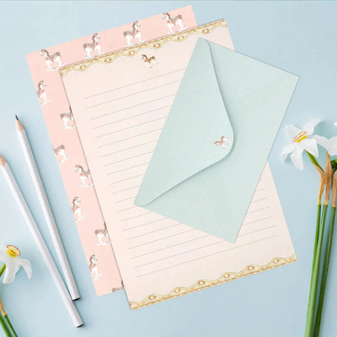54 Piece Lined Stationery Set With Envelopes For Letters And Invitations Includes 36 Writing Papers And 18 Envelopes Six Cute Prints Ideal Gift For Office School Notes Poems, featuring pink and cream writing papers with matching pastel envelope and floral accent details