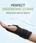 Ergonomic curve of metal splint in Carpal Tunnel Wrist Brace With Two Straps And Metal Splint Stabilizer For Tendinitis And Arthritis Pain Relief