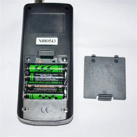 Back view of Digital Grain Moisture Meter For Seed Rice Paddy Corn Maize And Coffee with battery compartment open.