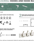 Infographic showing installation steps for Ruavista Single Coat And Hat Hook In Venetian Bronze With Copper Highlights