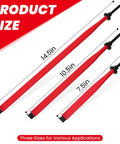 Long Reach Extension Clamp Tool Set For Tight Spaces Grip Nuts Bolts And Hose Clamps In Narrow Gaps Like A Pro Perfect For Auto Engines HVAC Systems And Plumbing Red Tri Pack Includes 7.5 Inch 10.5 Inch And 14.5 Inch Extensions shown in three different sizes.