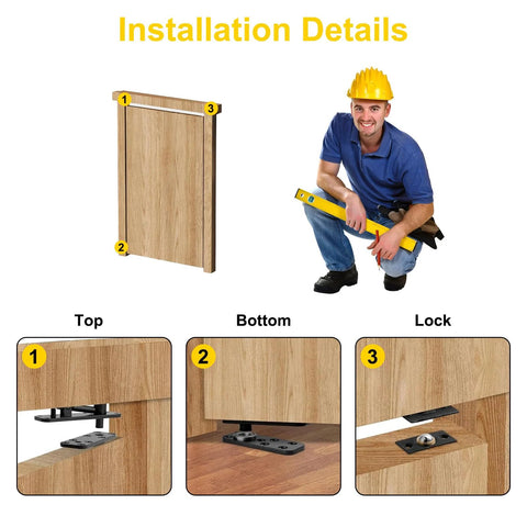 Installation of Heavy Duty Hidden Door Hinge With 600Lb Load Bearing And 360 Degree Pivot For Secret Doors Murphy Beds