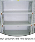 Teardrop Pallet Rack Safety Clips Set on metal shelving, sturdy heavy duty carbon steel, galvanized, for secure pallet racking.