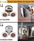 4 Pack 25mm Shower Door Rollers For Curved Glass Doors 4 To 8mm Replacement Runners Wheels Durable Top And Bottom Rollers