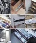 Top Shelf Heavy Duty Full Extension Drawer Slides With Dual Ball Bearings Gliding Smooth As Butter Soft Closing Side Mount Cabinet Hardware Black Finish Supports Forty Five Kilograms Per Pair Easily Daily displayed in various cabinet setups.