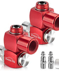 2 Pack 1/4 Inch NPT Swivel Air Hose Fittings, 360 Degree Rotation For No-Kink Performance, Leak-Free Quick Connects With MNPT Plug