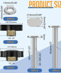 20-Piece 1/4 Inch 20 T Track Knob Kit With 1-1/2 Inch And 2 Inch T Slot Bolts, Star Knobs And T Knobs, Washers Included Sizing Guide