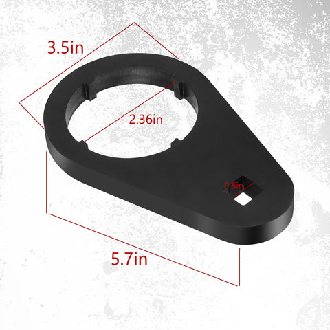 Fifth Gear Lock Nut Retainer Kit With One Half Inch Drive Mainshaft Nut Wrench For Dodge Ram 2500 3500 4WD NV4500 Transmission Compatible Cummins Diesel, black steel, 5.7in