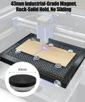 Laser Cutter Riser Set With Half Inch Precision Lift, 43mm Heavy Duty Magnet, Clear Acrylic Spacer And Metal Knurled Nut