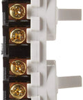 Side view of Specification-Grade 15 Amp 120/277V Duplex 3-Way AC Combination Switch, Non-Grounding, Side-Wired, White, Thermoplastic