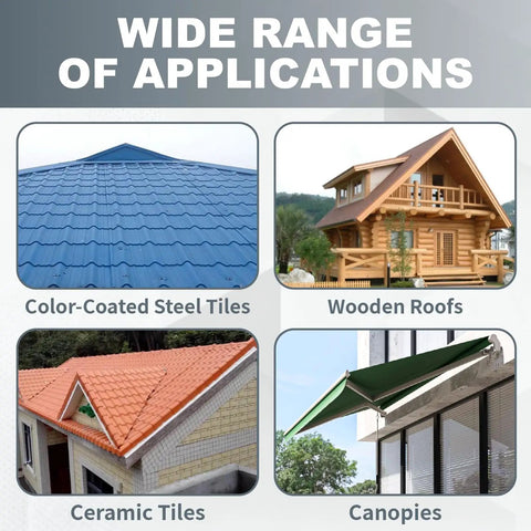 Rock Solid Self Adhesive Rubber Roofing Membrane Roll 39 By 164 Feet Waterproof Leak Tape applied on various roof types.