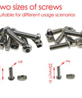 M6 and M8 screws with nuts for Heavy Duty Industrial Pull Handle Kit For 3030 And 4040 Aluminum Extrusion Systems, two sizes shown.