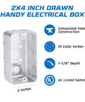 Pro Grade Heavy Duty Electrical Junction And Outlet Box Set Eight Pack With Dual Depth 4x4 And 4x2 Metal Boxes Four 1.5 In Deep 21 Cu In Junction Boxes And Four 1.875 In Deep 13 Cu In Outlet Boxes Industrial Grade Kit For Wiring Projects 4x2 steel box