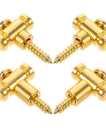 Premium Brass Electric Guitar String Trees Retainers 2 Pairs, golden brass tuners, durable string locking screws.