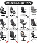 Image showing different office chair types to illustrate suitability for Stretchable Water Resistant Jacquard Armrest Covers.
