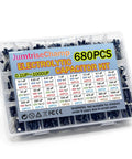 Must Have 680 Piece Electrolytic Capacitor Kit With 24 Sizes in labeled plastic case for DIY electronics repair