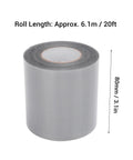 Self Adhesive Window Screen Patch And Mesh Tape Roll For Quick Fixes On Windows Doors Tents And Nets Grab And Go Ultra Sticky Durable Gray Tape 80mm By 6.1m For Easy Home Repair. Roll of gray mesh tape, size 80mm by 6.1m, for quick fixes on screens, doors, tents, and nets.