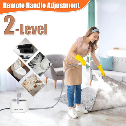 Woman using 9 In 1 Handheld Steam Cleaner For Home Use Portable Steamer With High Pressure Cleaning Power on carpet at home