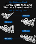 Black And Silver Hex Socket Head Screw Set With Nuts And Flat Washers Pro Grade 580 Pieces M2 M3 M4 M5 Hex Button Head Cap