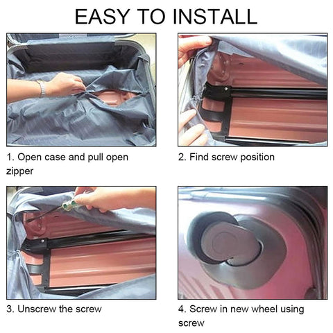 Steps to install 2 Pcs A52 Quiet Single Row Wheel for Suitcases Universal Luggage Replacement Wheels, Silent and Durable.