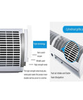 Close-up of Rock Solid Silent Commercial Air Curtain showing cylindrical grille panel design and durable metal finish.